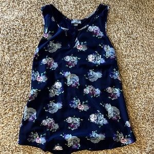 Blue flowered tank top